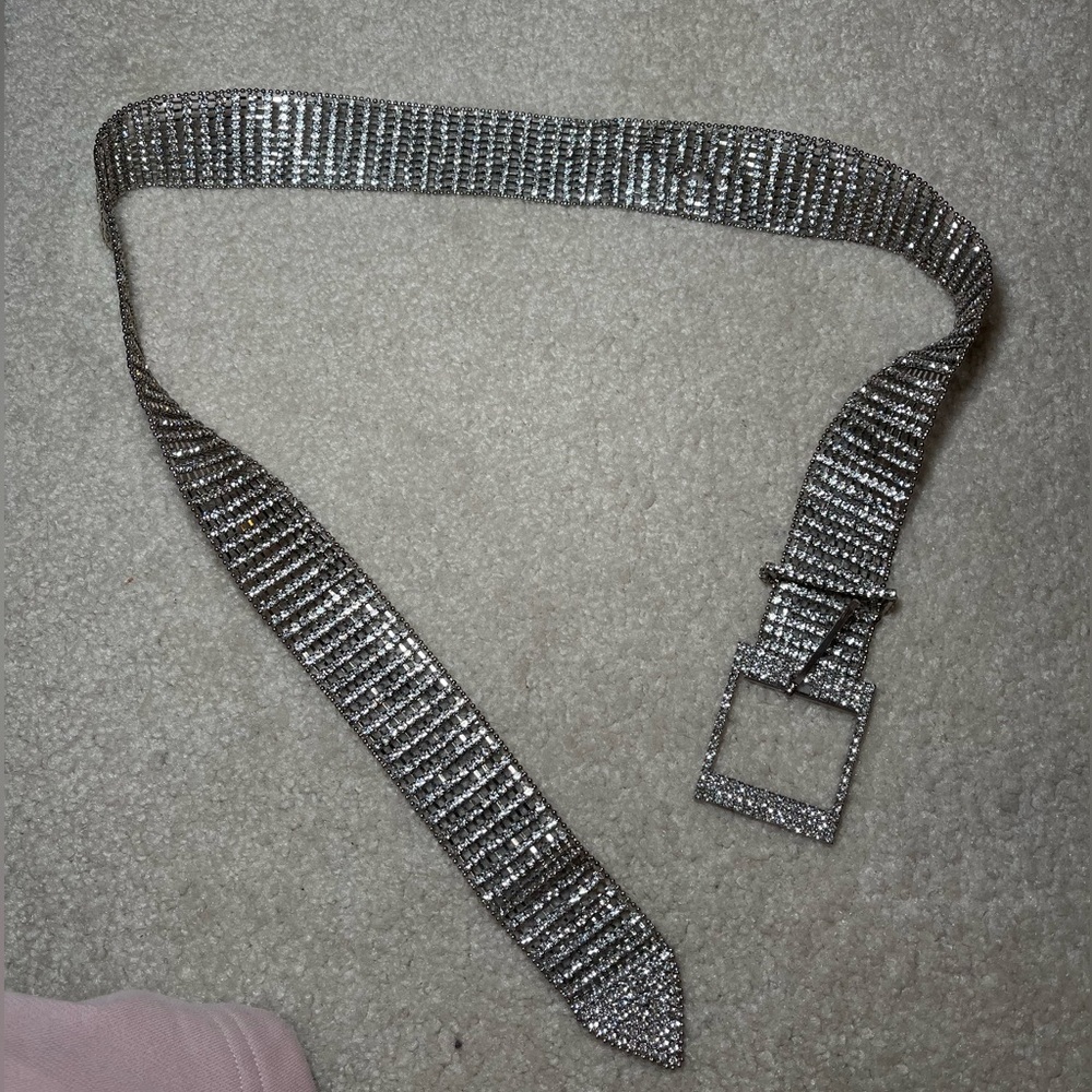 Sparkling Silver Rhinestone Belt